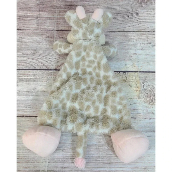 Nat & Jules Plush Sadie Giraffe Lovey Security Blanket Rattle Brown Pink 13" - Picture 3 of 4